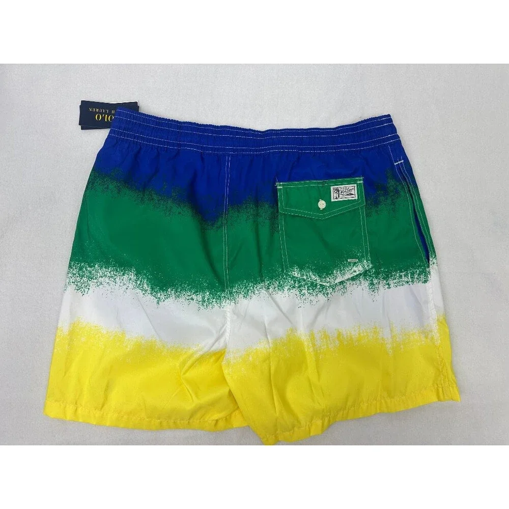 Polo Ralph Lauren Wellness Club Swim Trunks Mens XL Yellow Ombre NWT Recycled